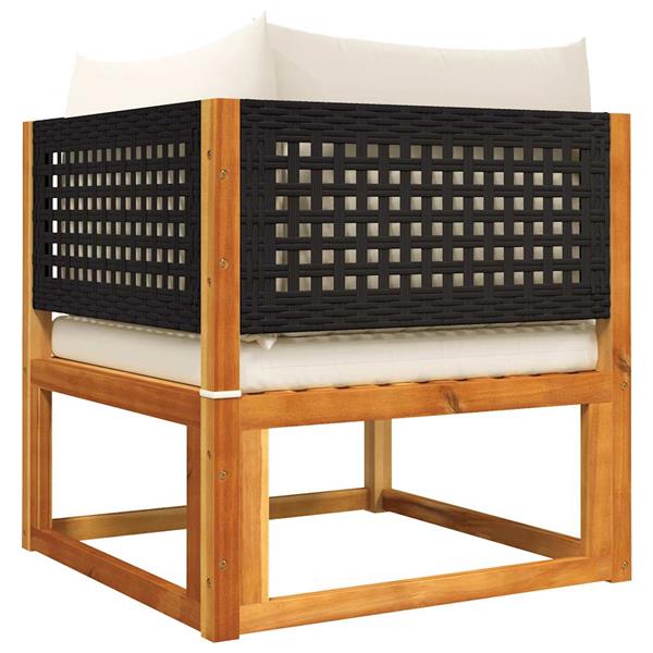 Grote foto vidaxl tuinhoekbank met kussens acaciahout rotan tuin en terras tuinmeubelen