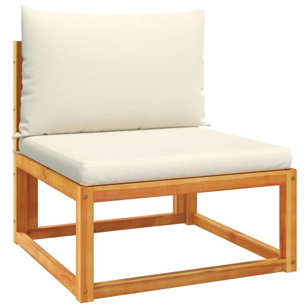 Grote foto vidaxl tuinbank zonder armleuningen met kussens acaciahout touw tuin en terras tuinmeubelen