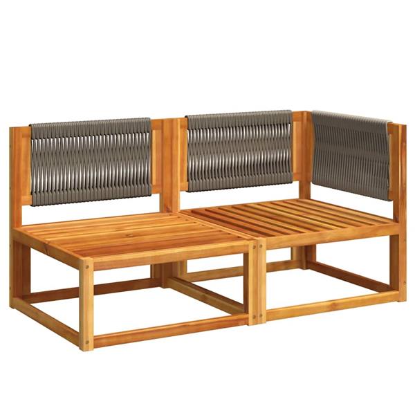 Grote foto vidaxl tuinbank met kussens 2 zits acaciahout touw tuin en terras tuinmeubelen