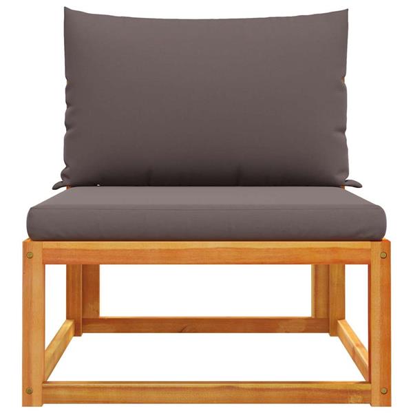 Grote foto vidaxl tuinbank zonder armleuningen met kussens acaciahout touw tuin en terras tuinmeubelen