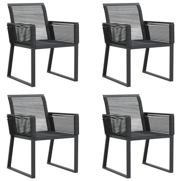 Grote foto vidaxl tuinstoelen 4 st poly rattan zwart tuin en terras tuinmeubelen