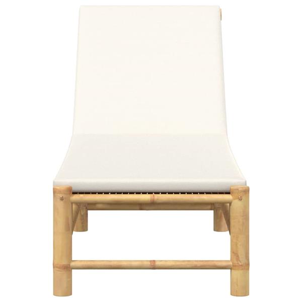 Grote foto vidaxl ligstoel met kussens 55x199x30 cm bamboe tuin en terras tuinmeubelen