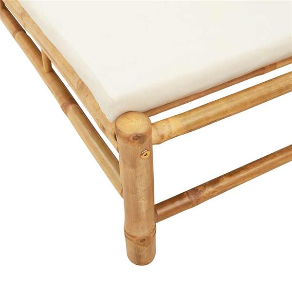 Grote foto vidaxl ligstoel met kussens 55x199x30 cm bamboe tuin en terras tuinmeubelen