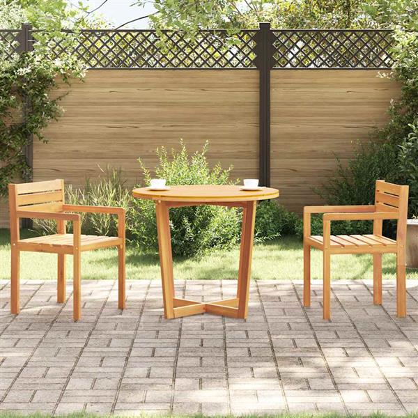 Grote foto vidaxl tuintafel rond 90x75 cm massief acaciahout tuin en terras tuinmeubelen