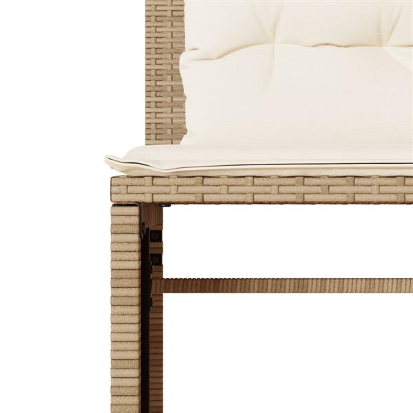 Grote foto vidaxl 4 delige loungeset met kussens poly rattan beige tuin en terras tuinmeubelen