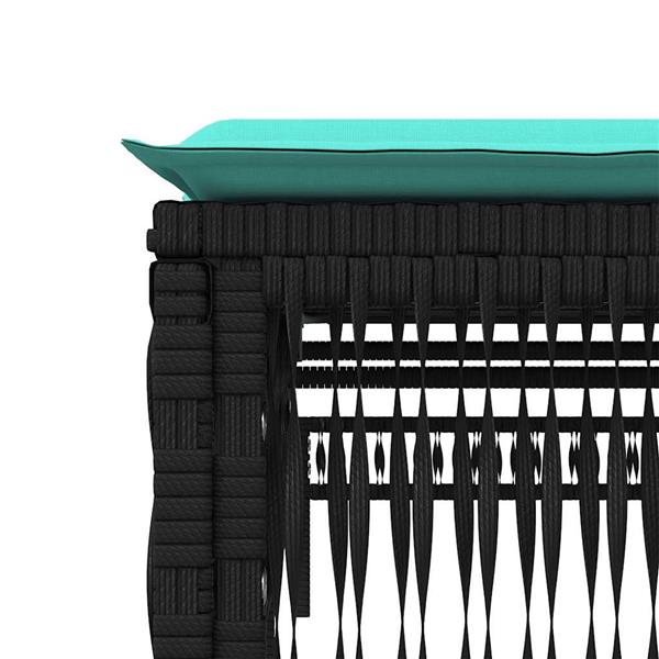 Grote foto vidaxl ligstoel met kussen zwart polyrotan tuin en terras tuinmeubelen