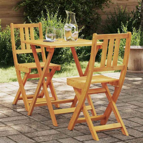 Grote foto vidaxl bistroset 3 pcs bruin massief acaciahout tuin en terras tuinmeubelen