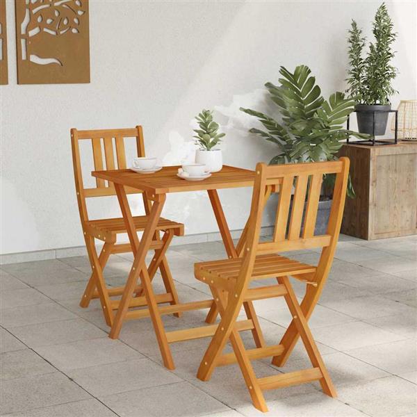 Grote foto vidaxl bistroset 3 pcs bruin massief acaciahout tuin en terras tuinmeubelen