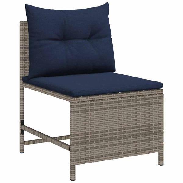 Grote foto vidaxl tuin sofa set 6 pcs grijs en marineblauw poly rattan tuin en terras tuinmeubelen