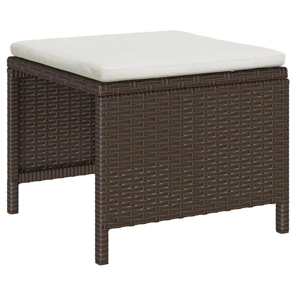 Grote foto vidaxl tuin sofa set 6 pcs bruin en cr me poly rattan tuin en terras tuinmeubelen