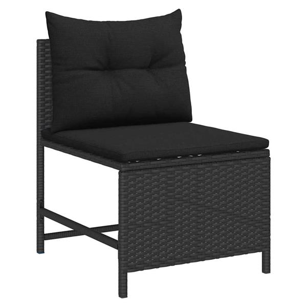 Grote foto vidaxl tuin sofa set 6 pcs zwart poly rattan tuin en terras tuinmeubelen