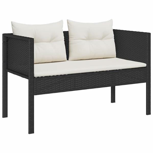Grote foto vidaxl tuin sofa set 6 pcs zwart en cr me poly rattan tuin en terras tuinmeubelen