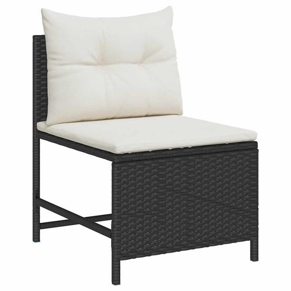 Grote foto vidaxl tuin sofa set 6 pcs zwart en cr me poly rattan tuin en terras tuinmeubelen