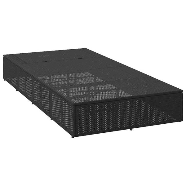 Grote foto vidaxl ligbed met zwevend kussen poly rattan zwart tuin en terras tuinmeubelen