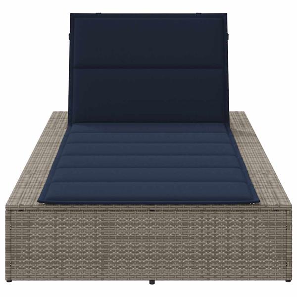 Grote foto vidaxl ligbed met zwevend kussen poly rattan grijs tuin en terras tuinmeubelen