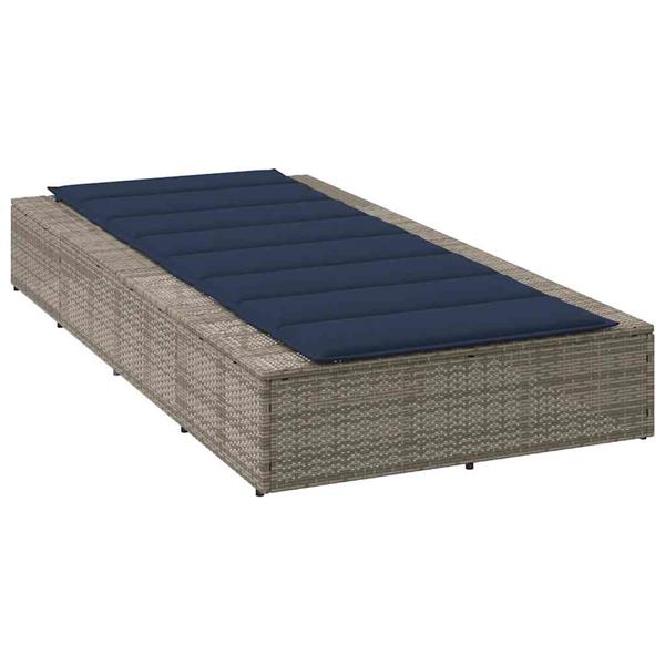 Grote foto vidaxl ligbed met zwevend kussen poly rattan grijs tuin en terras tuinmeubelen