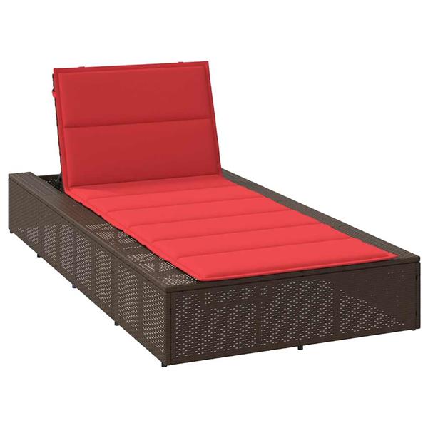 Grote foto vidaxl ligbed met zwevend kussen poly rattan bruin tuin en terras tuinmeubelen