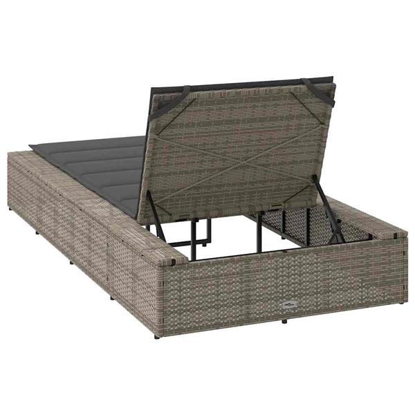 Grote foto vidaxl ligbed met zwevend kussen poly rattan grijs tuin en terras tuinmeubelen