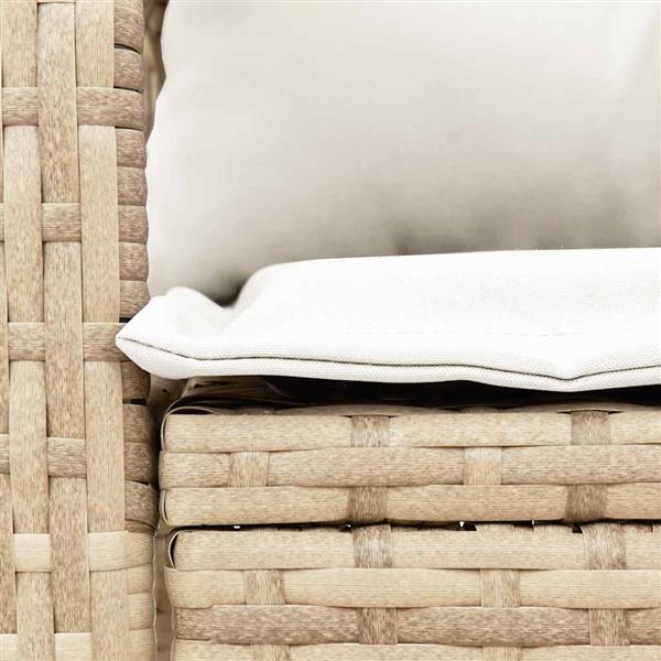 Grote foto vidaxl tuinschommelstoel met kussens poly rattan beige tuin en terras tuinmeubelen