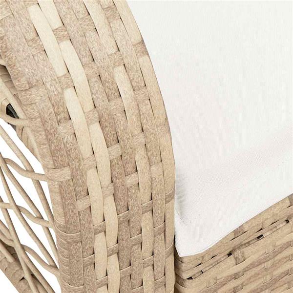 Grote foto vidaxl tuinschommelstoel met kussens poly rattan beige tuin en terras tuinmeubelen