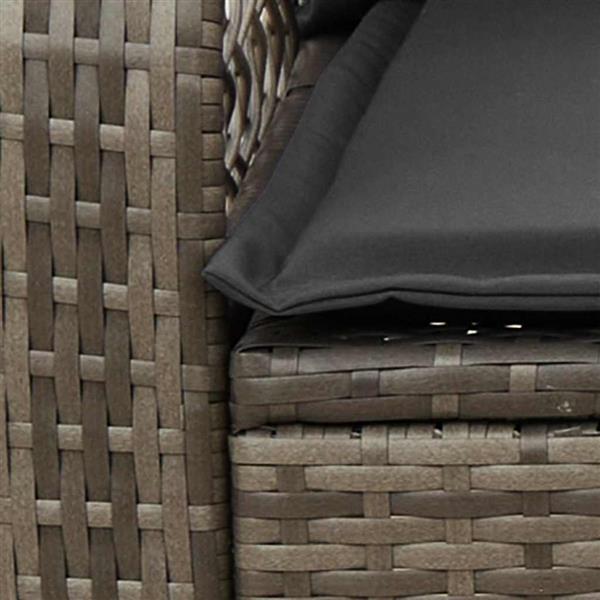 Grote foto vidaxl tuinschommelstoel met kussens poly rattan grijs tuin en terras tuinmeubelen