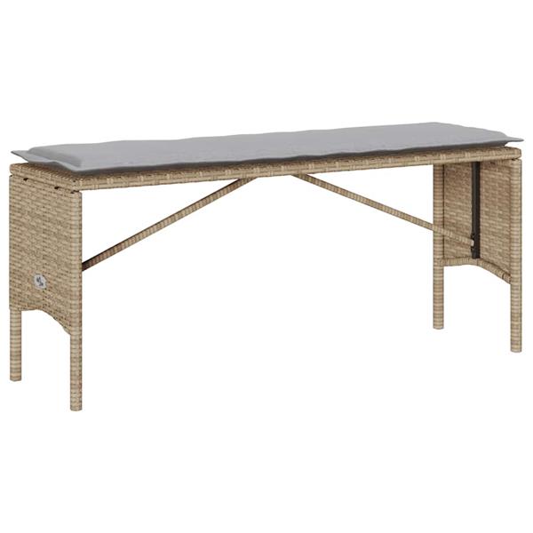 Grote foto vidaxl 3 delige tuinset met kussens poly rattan beige tuin en terras tuinmeubelen