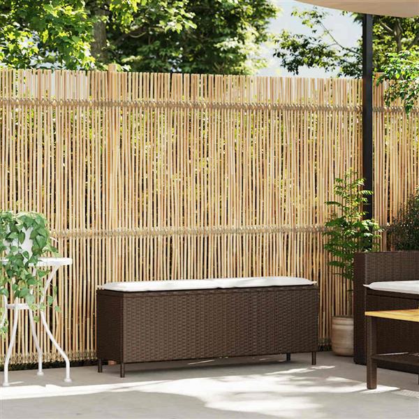 Grote foto vidaxl tuinbank met kussen 110x30x40 5 cm poly rattan bruin tuin en terras tuinmeubelen