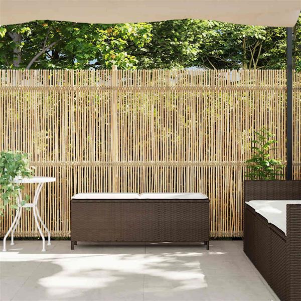 Grote foto vidaxl tuinbank met kussen 110x30x40 5 cm poly rattan bruin tuin en terras tuinmeubelen