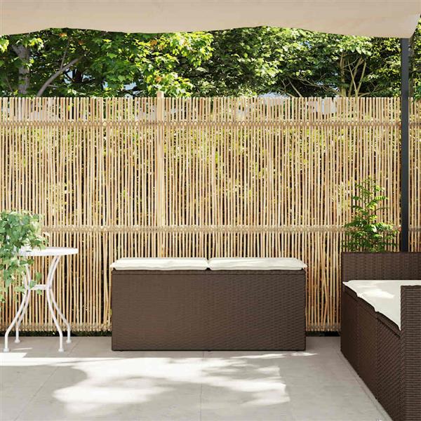 Grote foto vidaxl tuinbank met kussen 110x40x44 cm poly rattan bruin tuin en terras tuinmeubelen