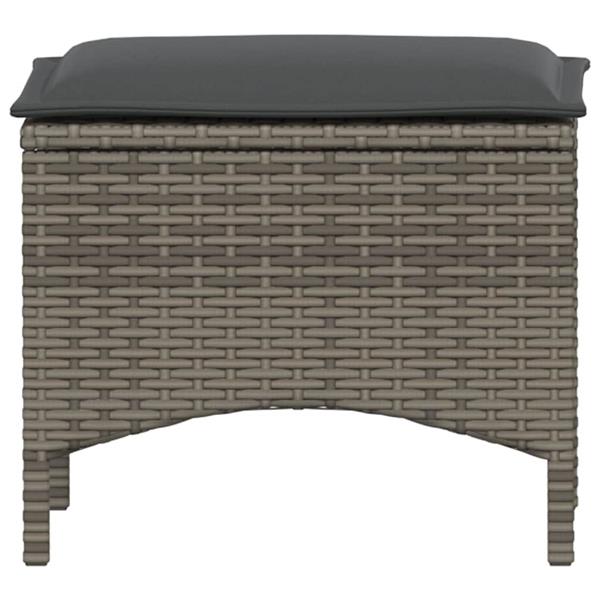 Grote foto vidaxl 3 delige tuinset met kussens poly rattan grijs tuin en terras tuinmeubelen