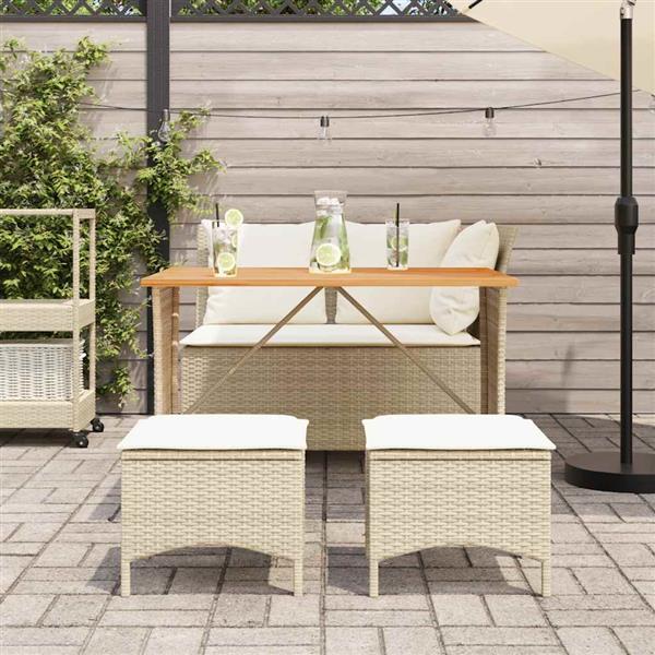Grote foto vidaxl 4 delige tuinset met kussens poly rattan beige tuin en terras tuinmeubelen