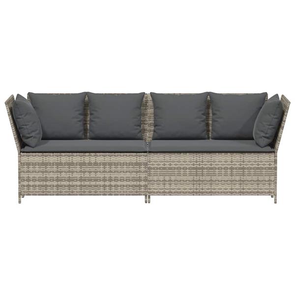 Grote foto vidaxl tuinbank met kussens poly rattan lichtgrijs tuin en terras tuinmeubelen