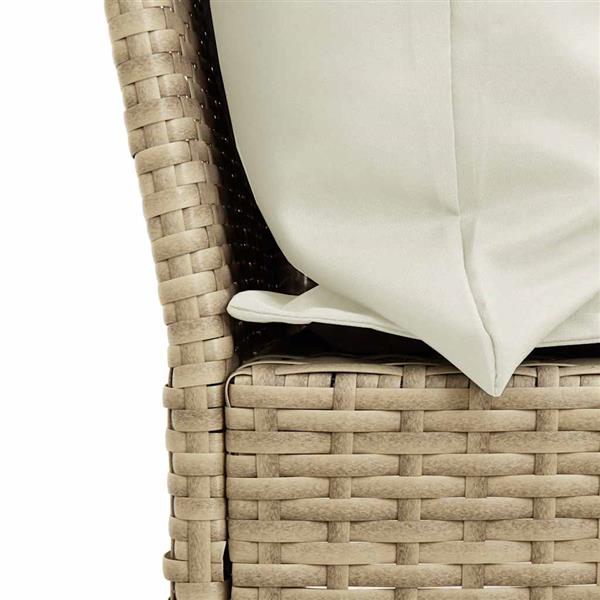 Grote foto vidaxl tuinbank met kussens poly rattan beige tuin en terras tuinmeubelen