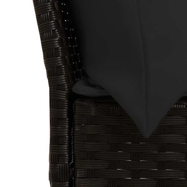 Grote foto vidaxl tuinbank met kussens poly rattan zwart tuin en terras tuinmeubelen