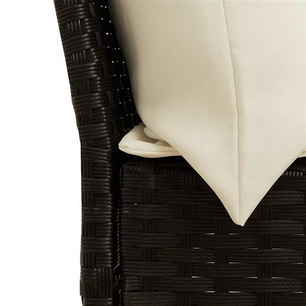 Grote foto vidaxl tuinbank met kussens poly rattan zwart tuin en terras tuinmeubelen