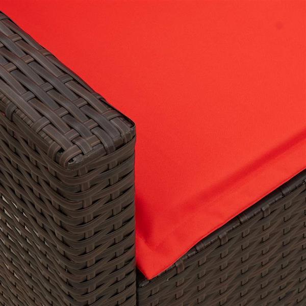 Grote foto vidaxl tuinbank 5 zits met kussens poly rattan bruin tuin en terras tuinmeubelen