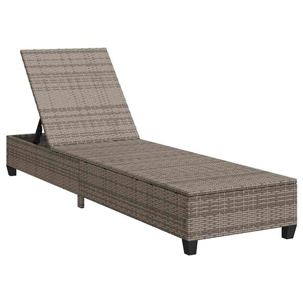 Grote foto vidaxl ligstoel met kussens grijs 55x200x25 5cm polyrotan tuin en terras tuinmeubelen