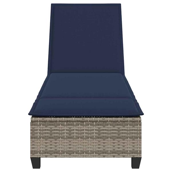 Grote foto vidaxl ligstoel met kussens grijs 55x200x25 5cm polyrotan tuin en terras tuinmeubelen