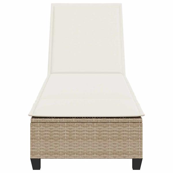 Grote foto vidaxl ligstoel met kussens beige 55x200x25 5cm polyrotan tuin en terras tuinmeubelen
