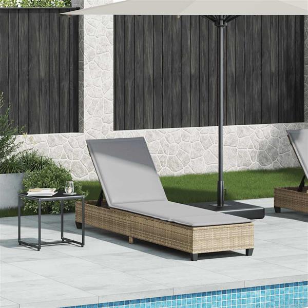 Grote foto vidaxl ligstoel met kussens beige 55x200x25 5cm polyrotan tuin en terras tuinmeubelen