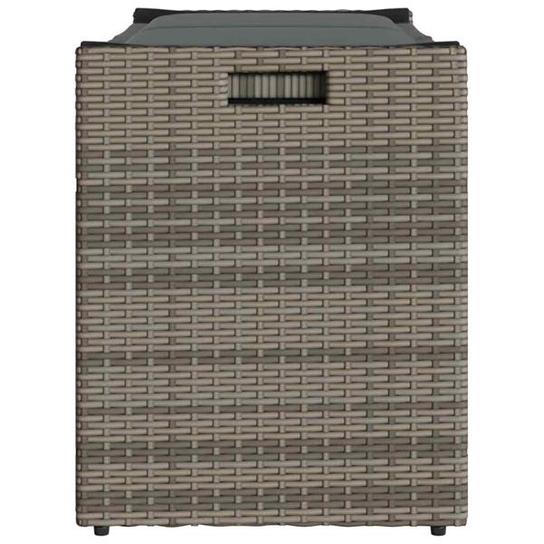 Grote foto vidaxl opbergbank met kussen voor buiten 100 cm poly rattan grijs tuin en terras tuinmeubelen