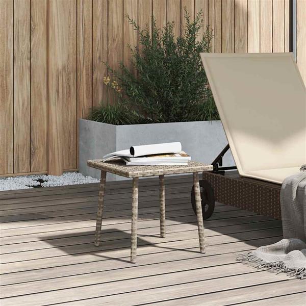 Grote foto vidaxl tuin salontafel rechthoekig 40x40x37 cm poly rattan lichtgrijs tuin en terras tuinmeubelen