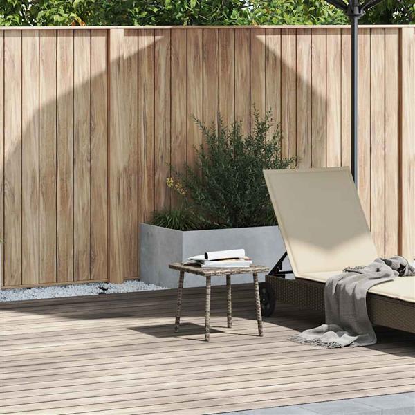 Grote foto vidaxl tuin salontafel rechthoekig 40x40x37 cm poly rattan grijs tuin en terras tuinmeubelen