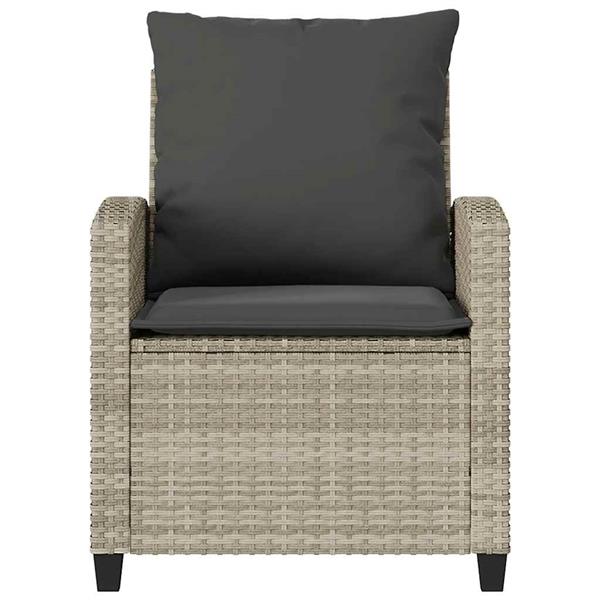 Grote foto vidaxl 4 delige tuinbankset met kussens lichtgrijs polyrotan tuin en terras tuinmeubelen