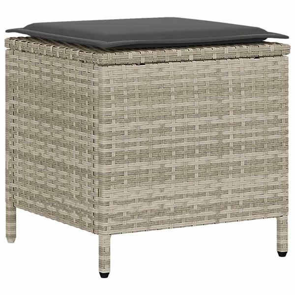 Grote foto vidaxl 4 delige tuinbankset met kussens lichtgrijs polyrotan tuin en terras tuinmeubelen