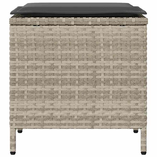 Grote foto vidaxl 4 delige tuinbankset met kussens lichtgrijs polyrotan tuin en terras tuinmeubelen