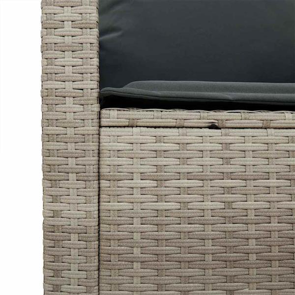 Grote foto vidaxl 4 delige tuinbankset met kussens lichtgrijs polyrotan tuin en terras tuinmeubelen