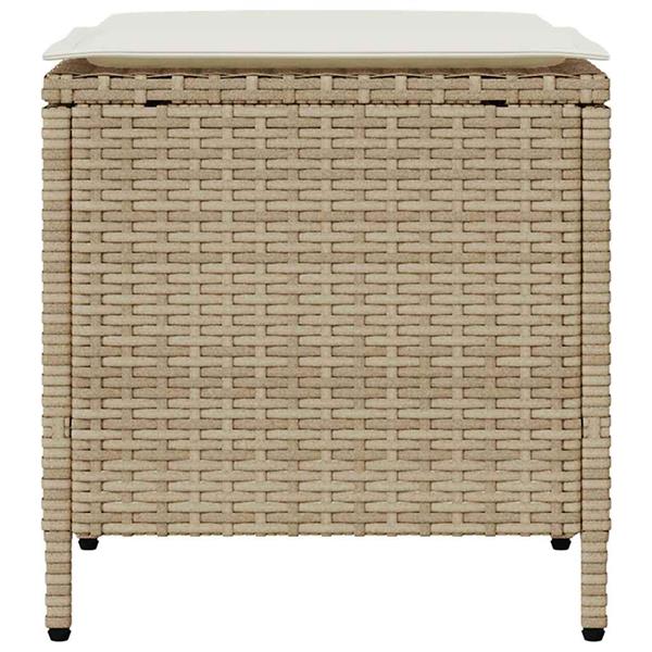 Grote foto vidaxl 4 delige tuinbankset met kussens beige polyrotan tuin en terras tuinmeubelen