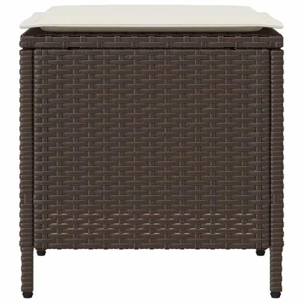 Grote foto vidaxl 4 delige tuinbankset met kussens bruin polyrotan tuin en terras tuinmeubelen