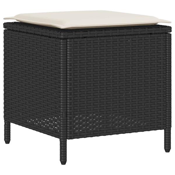 Grote foto vidaxl 4 delige tuinbankset met kussens zwart polyrotan tuin en terras tuinmeubelen